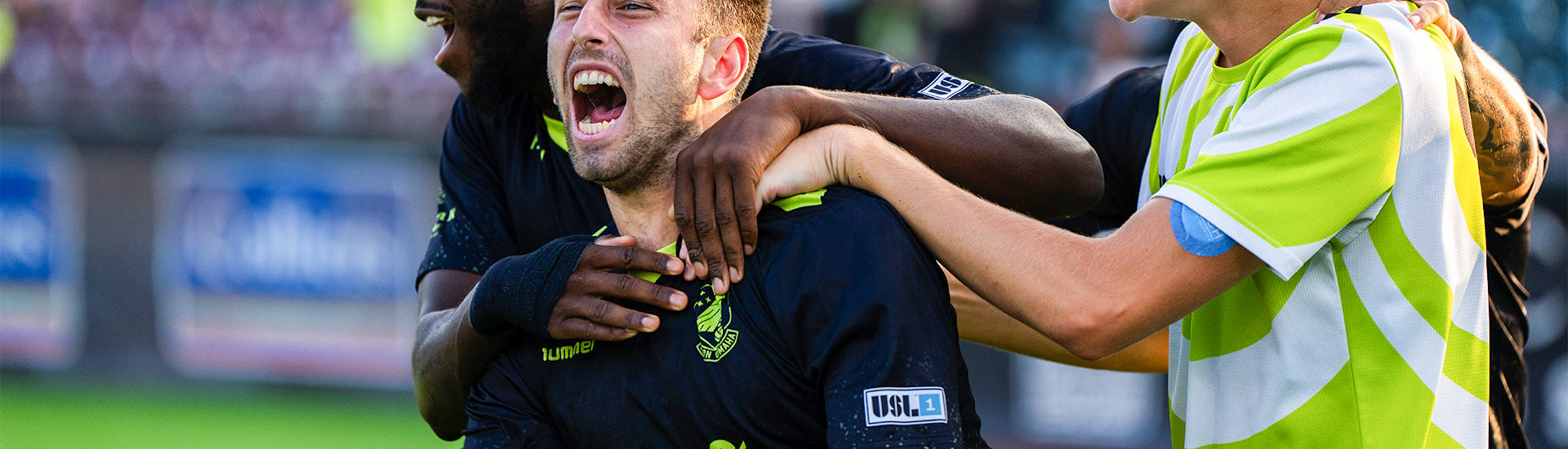 Brandon Knapp celebrating his goal